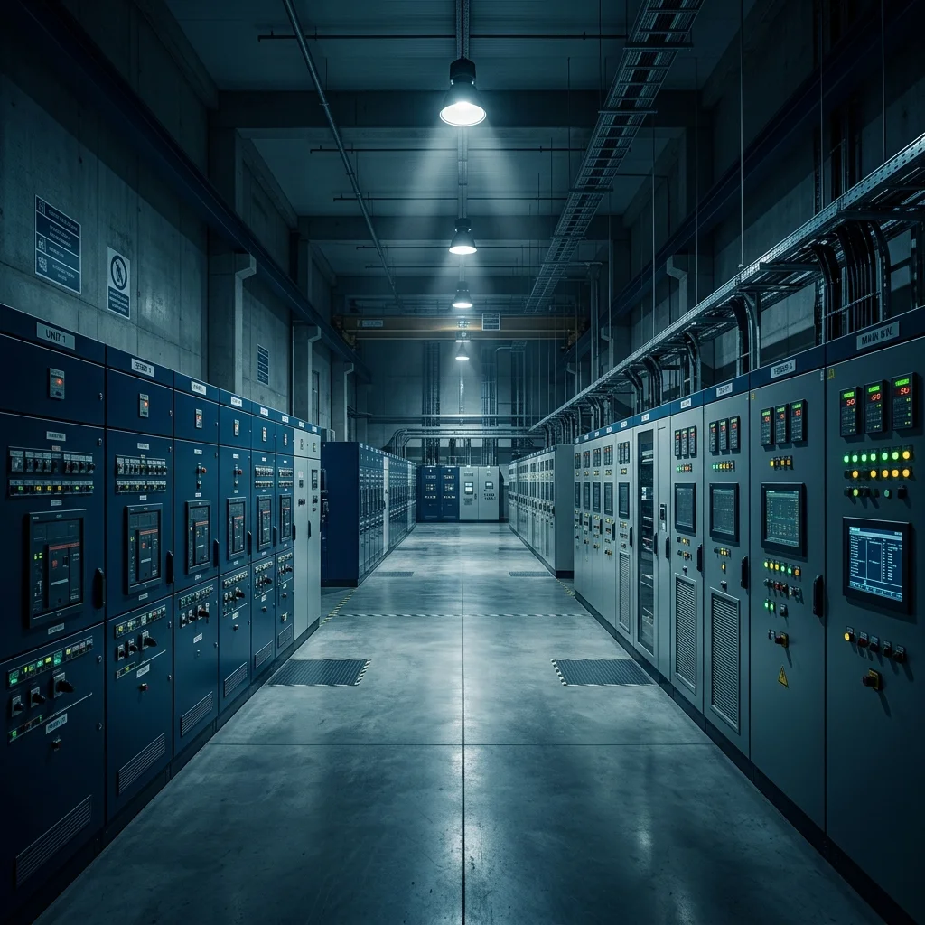 Industrial electrical installation engineering works background